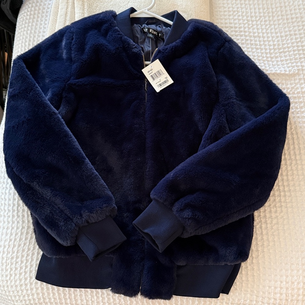 Say What? Women’s Blue Soft Fleece Jacket NWT